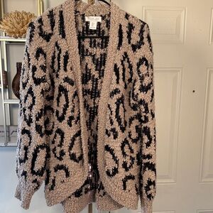 Rachel Zoe Beige and Black Patterned Cardigan